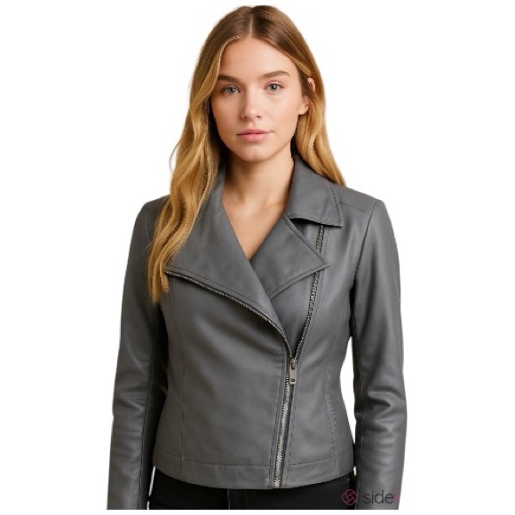 Vegan Leather Moto Jacket by JACK - Picture 3 of 12